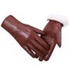 Harssidanzar Leather Gloves for Men, Winter 100% Rabbit Fur Lined