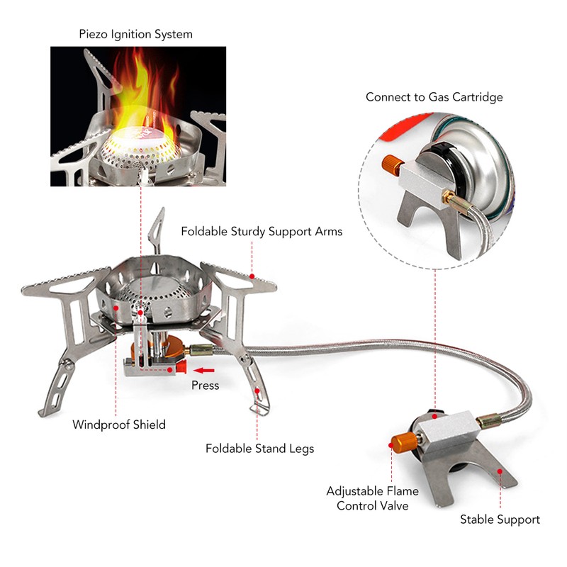 3500W Ultralight Portable Camping Stove with Storage Case for Outdoor