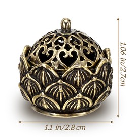 2 PCS Mini Brass Flower Incense Cone Holder, Vintage Flower Incense Holder Elegant Decor for Home, Office, Yoga, Meditation, Spa (2.8 × 2.7 cm)