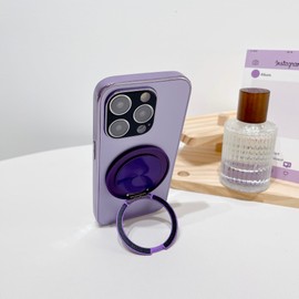 ZYWQ Magnetic Phone Holder, Foldable Phone Grip 360 Rotation Finger Ring Stand, Universal Cell Phone Cradle Kickstand Compatible with All Smartphone Accessories (Style2-Purple)