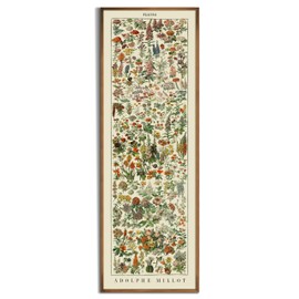 Vintage Farmhouse French Country Bedroom Wall Decor Above Bed - 10x30" - Vertical Wall Art Over the Bed - Panoramic Flower Pictures Sign - Canvas Oil Painting Long Narrow Millot Botanical Wall Art