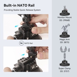 SMALLRIG 4″ Suction Cup Camera Mount, Car Mount for Cameras/Smartphones on Car/Clean and Smooth Surfaces, Max 2kg Load for Speeds up to 80km/h (50mph), Recommend 10kg Load When Stationary - 4122