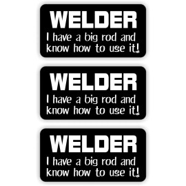 Unbranded/Generic 3 Welder Big Rod Hard Hat Stickers / Helmet Toolbox Decals Labels Funny Welding