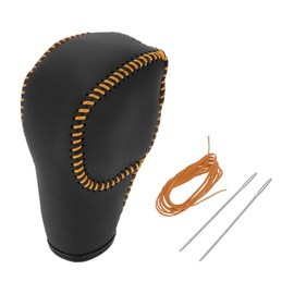 RATCHROLL Gear Shift Knob Cover for Ford for Ranger 2019-2022 Anti-Slip Stick Shifting Handle Protector Faux Leather 1 Pc Black Orange