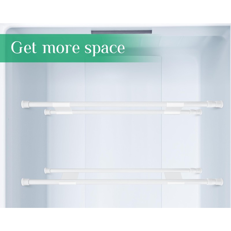Zubebe 2 Sets RV Refrigerator Bars, Adjustable Non Slip Fridge