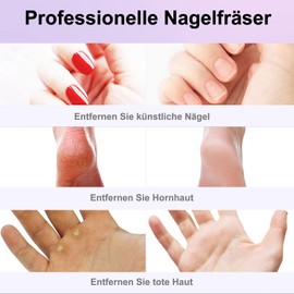 COSLUS Wireless Portable Electric Nail Cutter, 11 in 1 Professional Manicure and Pedicure Set, Electric Nail File for Gel Nails and Acrylic Nails, Nail Shapes, Polishing, Callus Removal