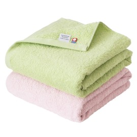 Broome Imabari Towel, Certified, Fleur Towel, Soft, Absorbent, Quick Drying, Easy to Use, Thin, Made in Japan, Assortment (Herbs and Sakura), Set of 2 Bath Towels