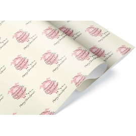 Cute Christmas Pig Gift Wrap Thick Wrapping Paper Piglet Holiday Decoration (20 inch x 30 inch sheet)