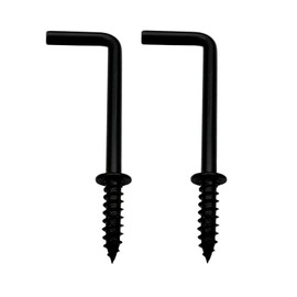 IDEALSV 2 Inch 1 Shape Screw Hooks L Shape Hook 7 Shape Screw in Hooks Black 20 Pcs