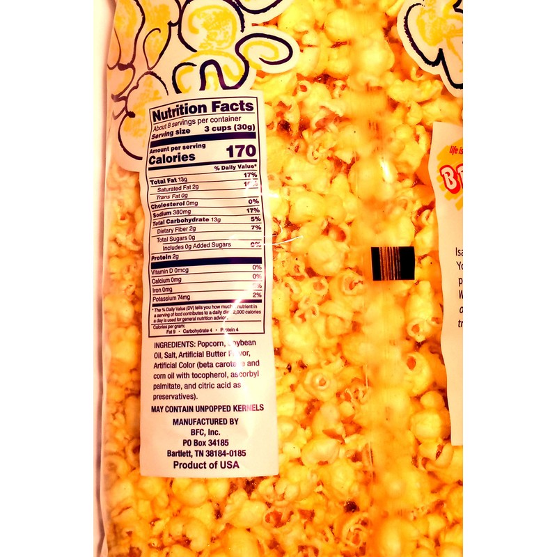 Brim's Movie Theater Butter Flavored Premium Popcorn (large 8 oz