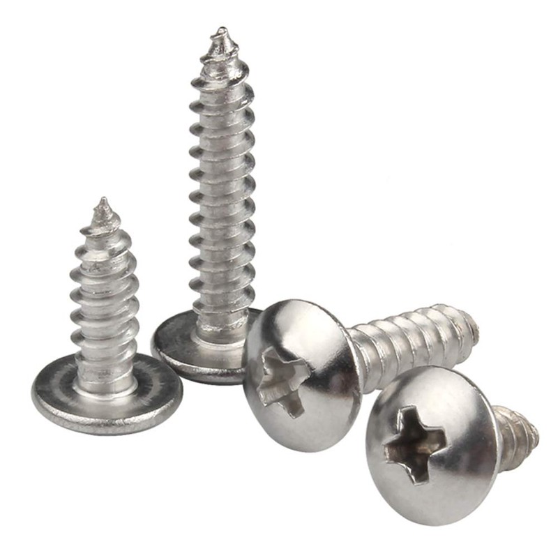 Xiedeai Self-Tapping Wood Screws Stainless Steel Screws Round Head Hardware