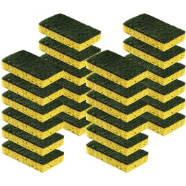 Cleaning Heavy Duty Scrub Sponge by Scrub-it - Scrubbing Sponges Use for Kitchen, Bathroom & More - Yellow -24 Pack-