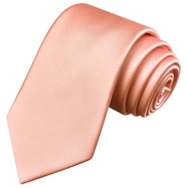Branduce Rose Gold Tie Solid Satin Ties for Men Silk Blend Necktie for Wedding Business (TA11-29)