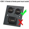 QIANRENON 4K HDMI Panel Mount Adapter Coupler HDMI 1.4 Female