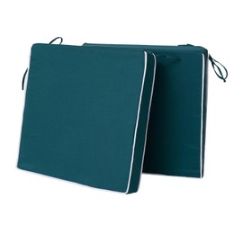 GQZGGXX Outdoor Chair Cushions Set of 2, Waterproof Outdoor Seat Cushions for Patio Furniture, Patio Chair Cushion with Ties, Square Out Door Chair Pads,22" X 22" X 3", Dark Green