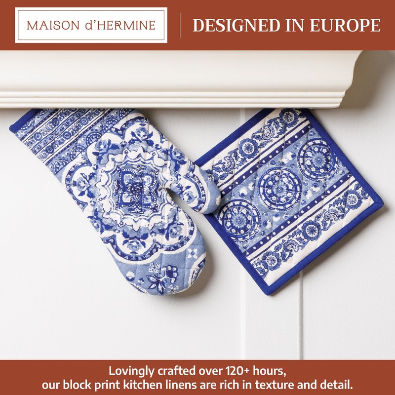 Maison d' Hermine 100% Cotton Oven Mitt & Pot Holder