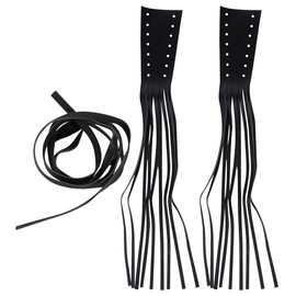 Leather Fringes, 2 Pieces Handlebar Tassel Fringe Handle Cover Universal, Handle Grip Cover, 2 Pieces Handlebar Tassel Fringe Grip Cover Handlebar Fringe Made of Leather
