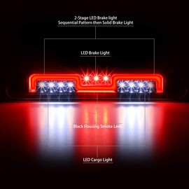 NUVISION LIGHTING 3BL-ZTL-001-SM Super Bright LED 2-Stage Sequential High Mount 3rd Third Brake Light Smoked Lens For 04-08 F-150