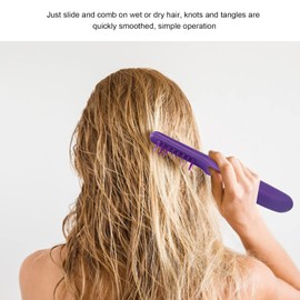 Electric Detangling Brush, Portable Wet or Dry Tame Automated Hair Detangler High‑frequency Vibration Light Weight Vibrating Comb with Brush Head Cover for Children Adults(Purple)
