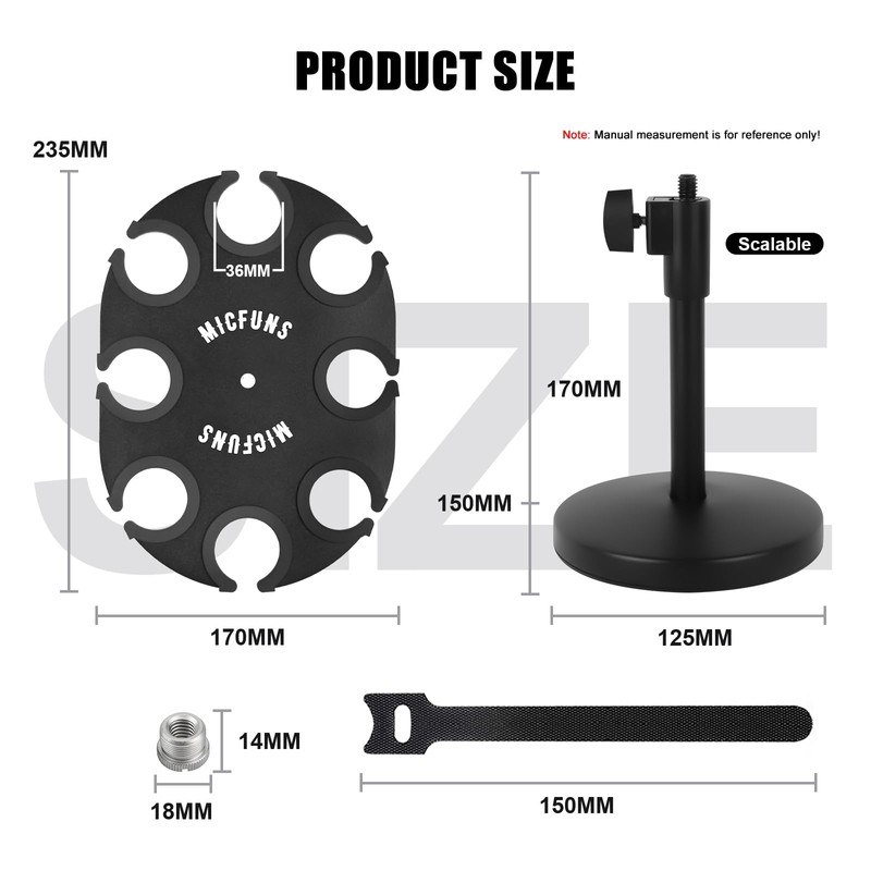 Micfuns TM100 Multi Microphone Holder For Mic Stand - Square