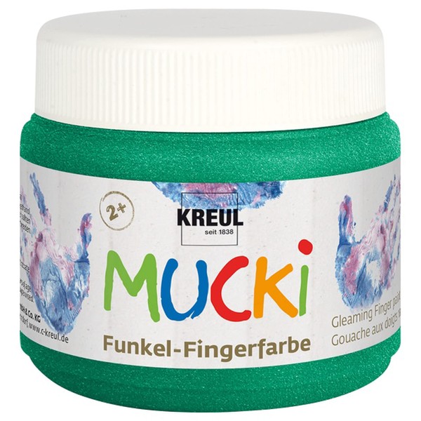Mucki Sparkle Finger Paint Fairy Dust, Green, emerald-green