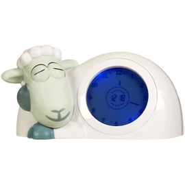 Zazu Kids Sam Sleep Trainer Alarm Clock and Night Light - Blue and Grey Sheep Toy