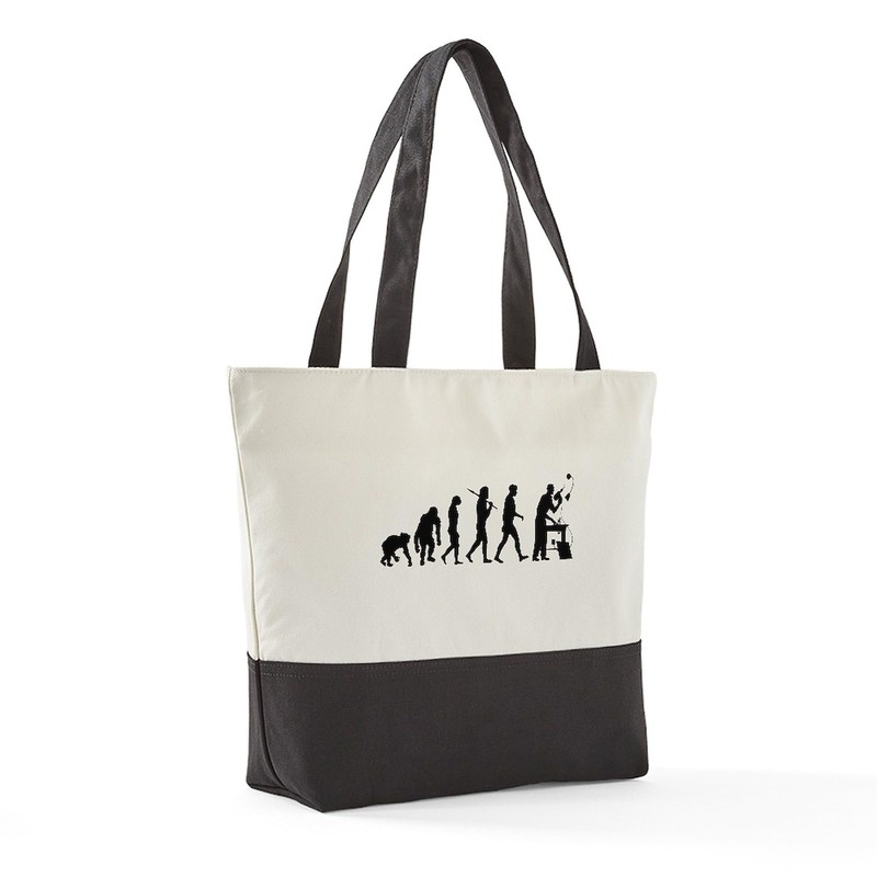 CafePress Handyman Evolution Canvas Tote Top Zipper Closure