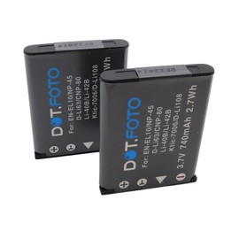 2 x Dot.Foto EN-EL10 Premium 3.7v / 740mAh Batteria Ricaricabile per Nikon Coolpix S60 S80 S200 S202 S203 S205 S210 S220 S225 S230 S500 S510 S520 S570 S600 S700 S3000 S4000 S5100