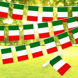 UD_G128 Italy Italian Party Bunting Banner Flag 8.2 X 5.5 Inch Full String 33 Feet 150D Polyester Printed Decorations for School