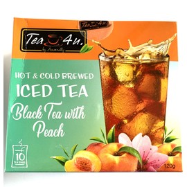 Tea4U Peach Black Iced Tea Bags - Hot & Cold Brewed