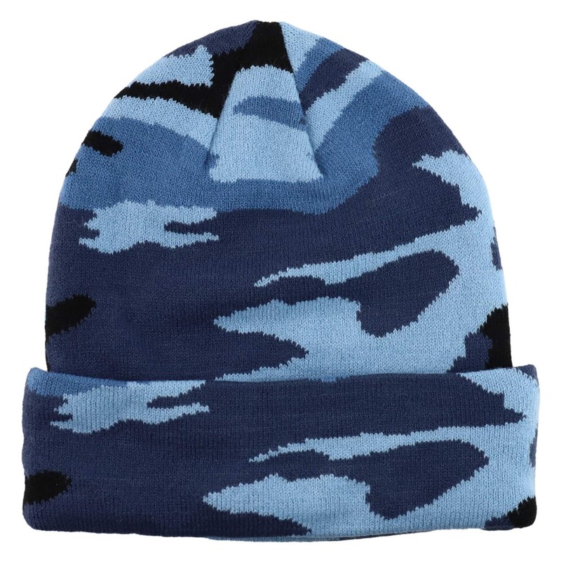 Trendy Apparel Shop Winter Camo Cuff Folded Beanie Hat -