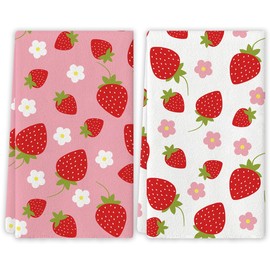 Summer Strawberry Party Decorations Strawberry Kitchen Towels Strawberry Shortcake Party Decor Strawberry First Birthday Decorations Summer Dish Towels Spring Summer Decorations for Home Party