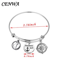 CENWA Pontoon Girl - Pulsera de Joyería Náutica Expandible Pulsera para Mujer