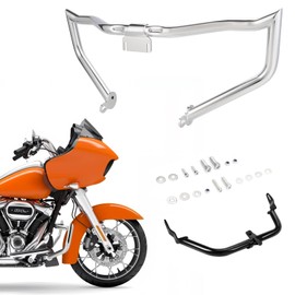 Aferrizu Motorcycle Chopped Engine Guard Protector Crash Bar for Harley Davidson Touring Road Glide FLTRX FLTRXS FLTRXST FLTRXSE with Fairing Support Brackets Highway Bar 2015-2023, Chrome