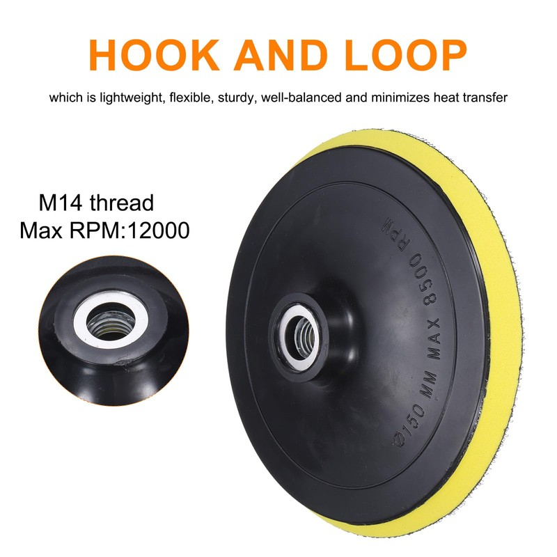 sourcing map 6 Inch Hook and Loop Backing Sanding Pads