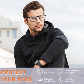 BLOEXCLU 6 Pack Reading Glasses for Men Sports Style Blue Light Blocking Readers with Spring Hinge Women Eyeglasses (3 Black & 3 Grey, 2.25, x)