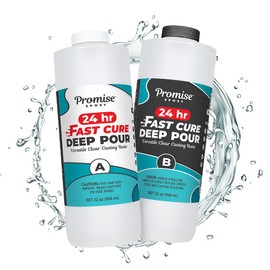 Promise Epoxy Fast Cure Deep Pour Resin 64 Oz - Crystal Clear Water and UV Resistant, 24-Hour Demold Time, No VOCs, Self-Leveling - for River Tables, Coasters, Charcuterie Board, Deep Resin Molds