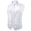 DiBanGu Mens Sequins Vest and Tie Set Solid V-Neck Shiny