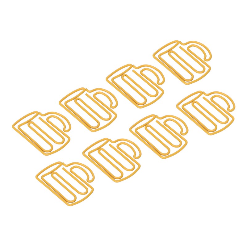 100Pcs Cute Paper Clips Yellow Cup Style Strong Metal Exquisite