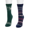 MUK LUKS Women's Wool Socks (2 Pair Pack), Multi, OS