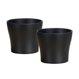 Scheurich Set of 2 Classic Anthrazit Ceramic Plant Pots – 7.5" Decorative Pots for Indoor Plants - Waterproof&UV-Resistant Planters - Durable, Break-Resistant Design - Made in Germany - 0.8 gal
