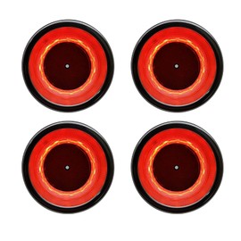 Amruta2015 4Pcs Stainless Steel Cup Drink Holder Red 8 LED Built-in for Marine Boat Truck RV DC12V