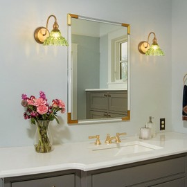 TLOLGT Vintage Bathroom Wall Sconces Green Bedroom Wall Light Fixtures Vanity Lights for Hallway