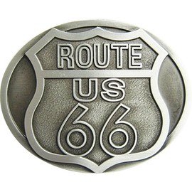 Buckle Belt Buckle Gürtelschließe Route 66 Harley for Belt Silver