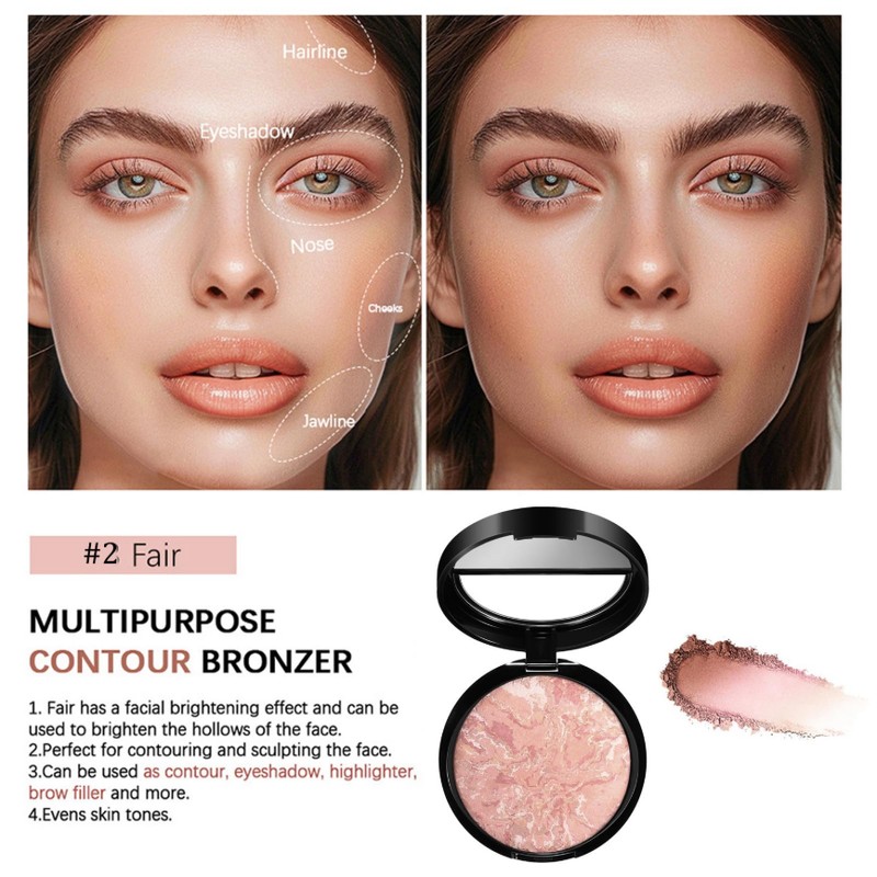 Colour Correcting Powder Foundation - Oil-control Baked Foundation for Mature