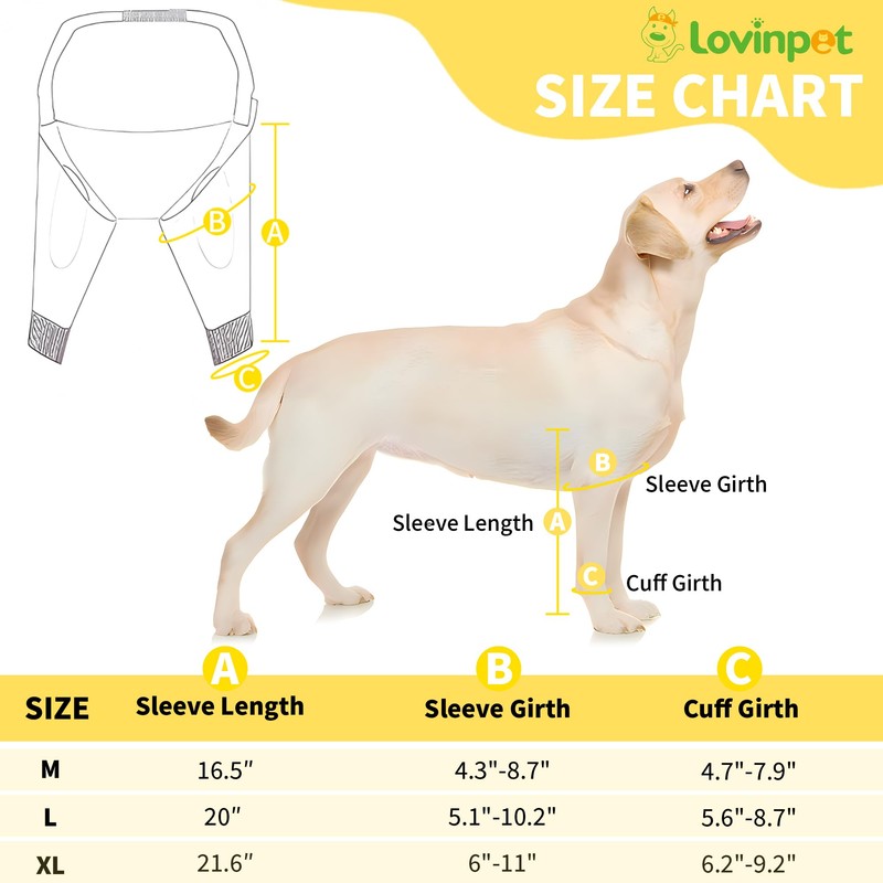 LovinPet Dog Elbow Protector Anti-Licking Elbow Sleeve, Adjustable, Comfortable &