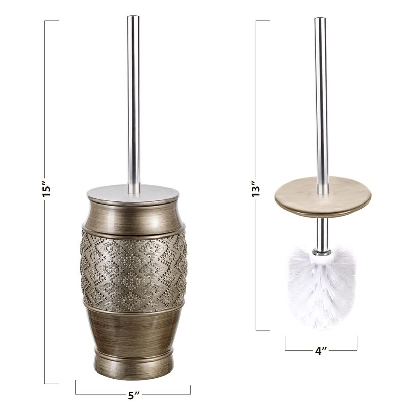 Creative Scents Dublin Silver Bathroom Accessories Set Complete - Brushed