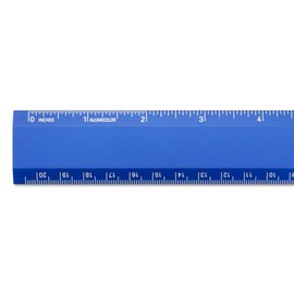 Alumicolor Aluminum Desk Ruler, 8IN, Blue