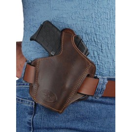 Barsony Brown Leather Pancake Holster for 380 and Small 9mm 40 45 (Springfield 1911 EMP 3in, right)
