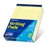 WritePads 8.5"x11" Legal Pads,Wide Ruled,Canary Paper,12 Pack,50 Sheets Per Writing